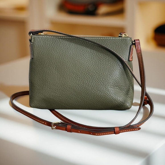 Authentic Dooney & Bourke Green and Brown Crossbody Bag - Picture 2 of 9